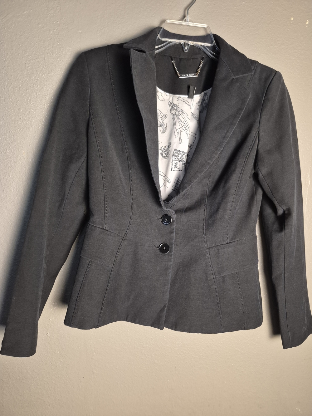 White House Black Market Black Tailored Two-Button Blazer